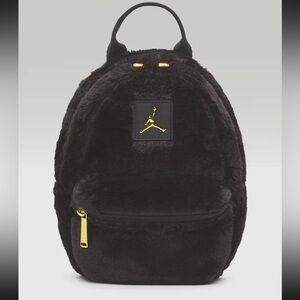 Black Furry Backpack